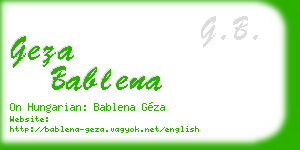 geza bablena business card